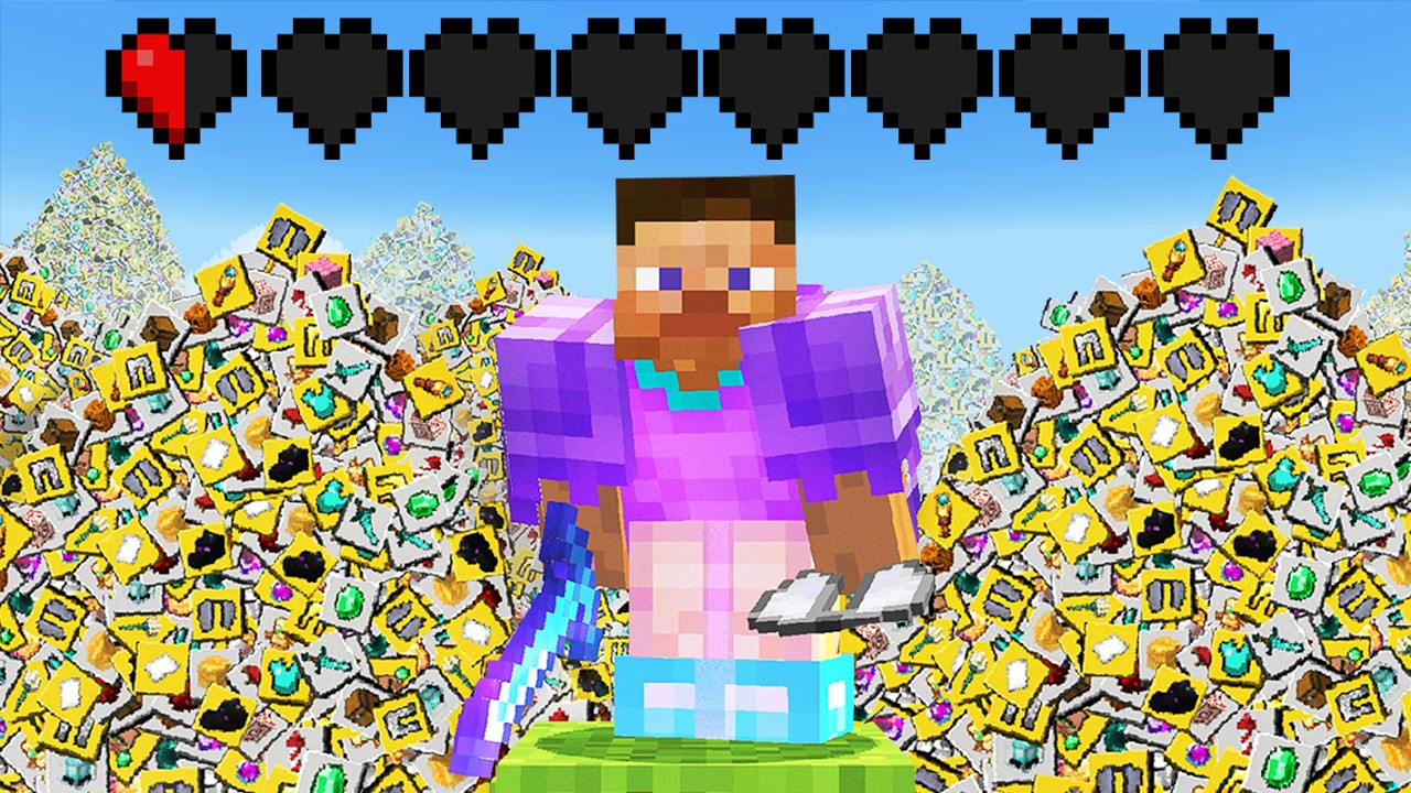 I Got ALL 81 Minecraft Advancements on Half a Heart!