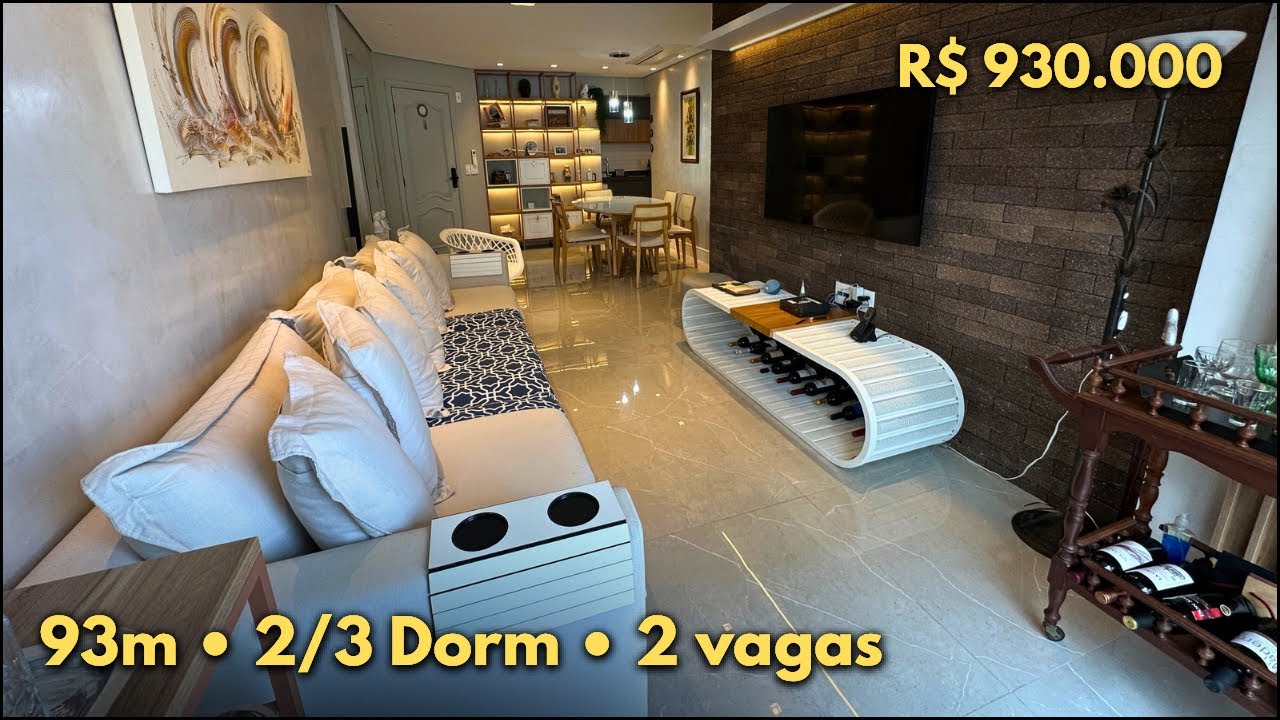 #355 VENDIDO ✅ APARTAMENTO DECORADO NO CANTO DO FORTE, PRAIA GRANDE | 2 ou 3 Dormitórios, 2 vagas