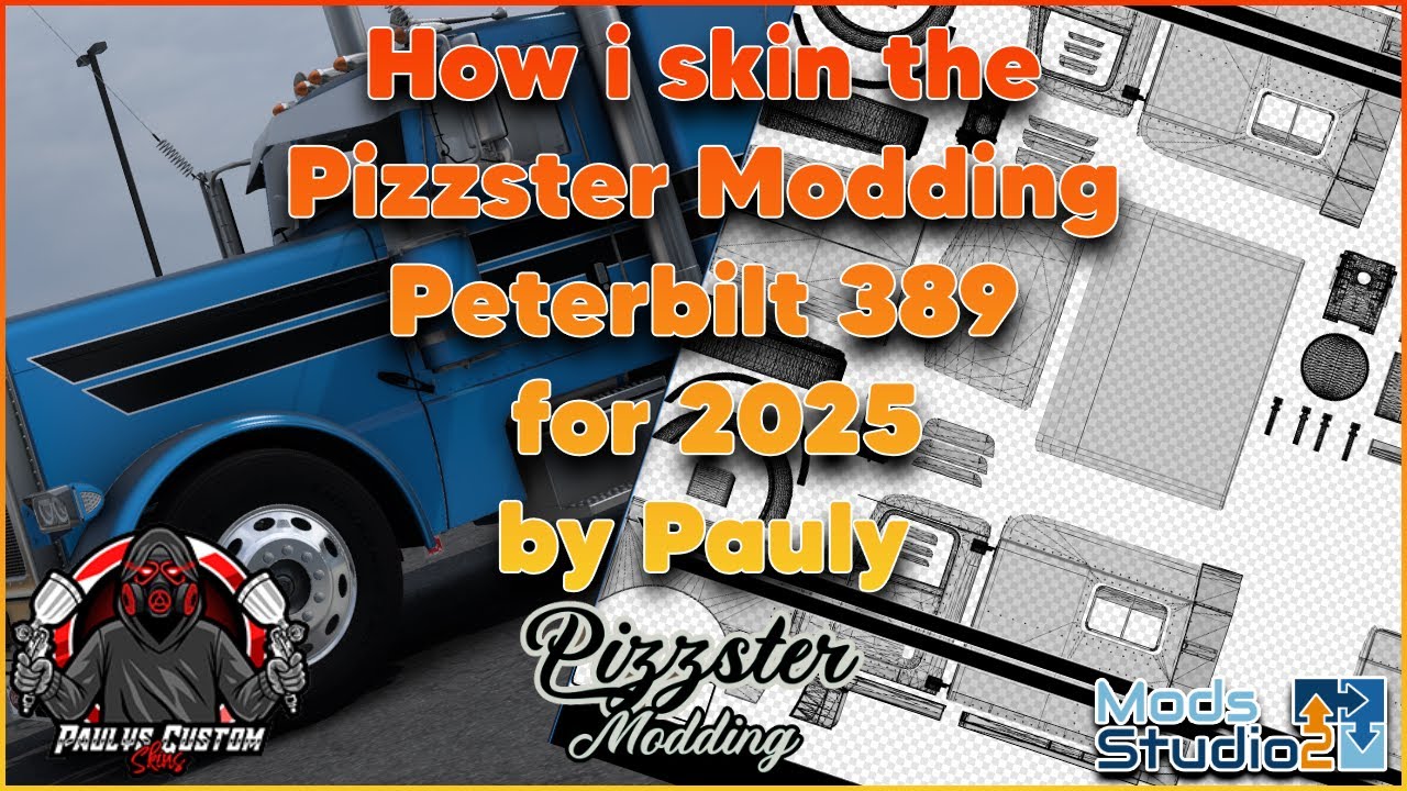 How i skin the Pizzster Modding Peterbilt 389 #americantrucksimulator