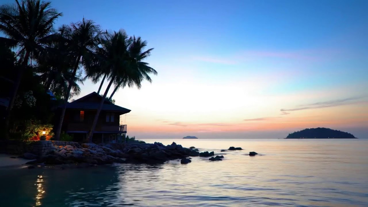 Tropical Sunset by the Sea | Calming Ocean Sounds for Meditation & Sleep