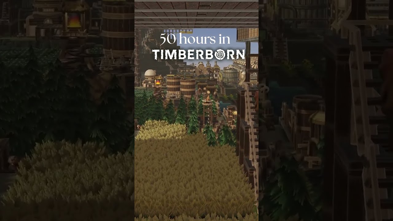 5 hours vs 50 hours in a beaver city-building game! Wait, what was that?! 👀 #building #gaming