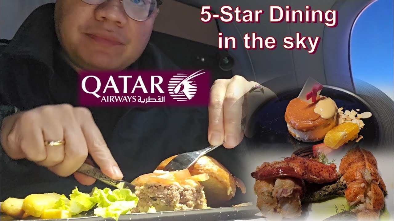 5 Star Restaurant at 36,000 Feet? | Exploring Qatar Airways Amazing Food Aboard QSuite DOH-SFO