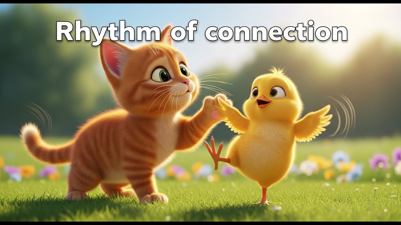 Kitten and chick friendship (P.4) || A Playful Kitten Meets a Dancing Chick 🐱🐥🌸
