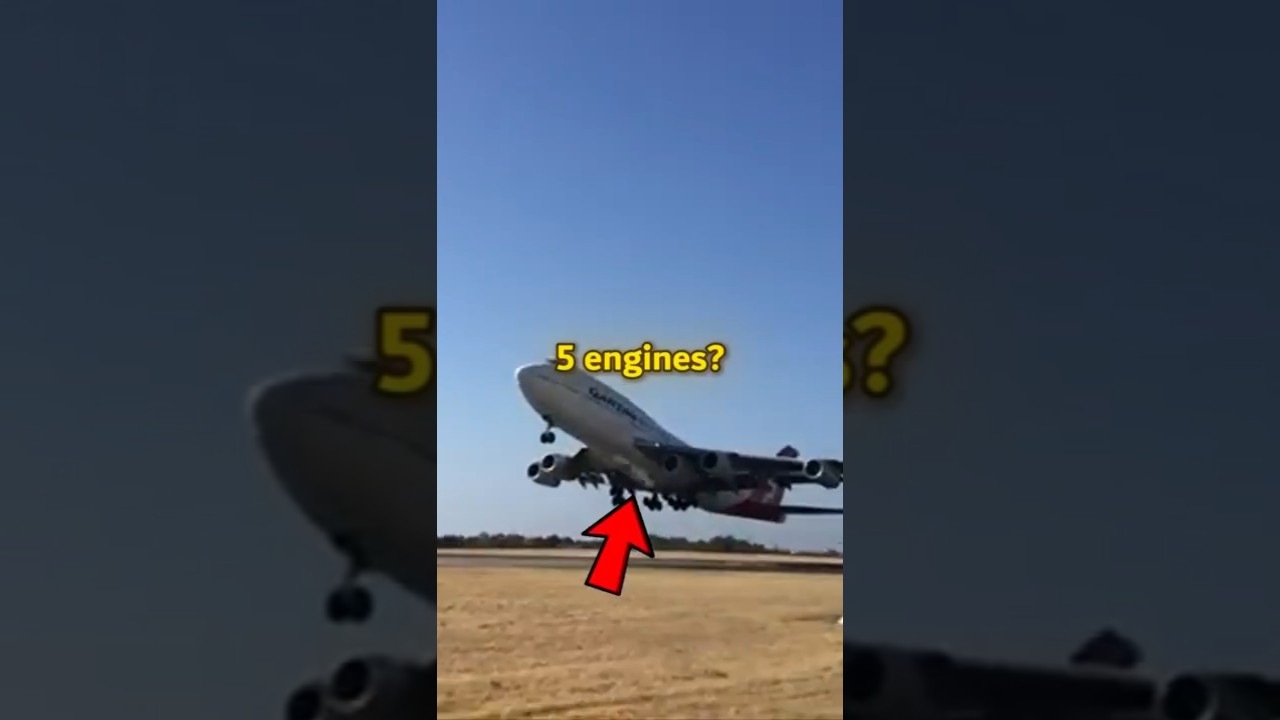 Why is this 747 flying with 5 engines?