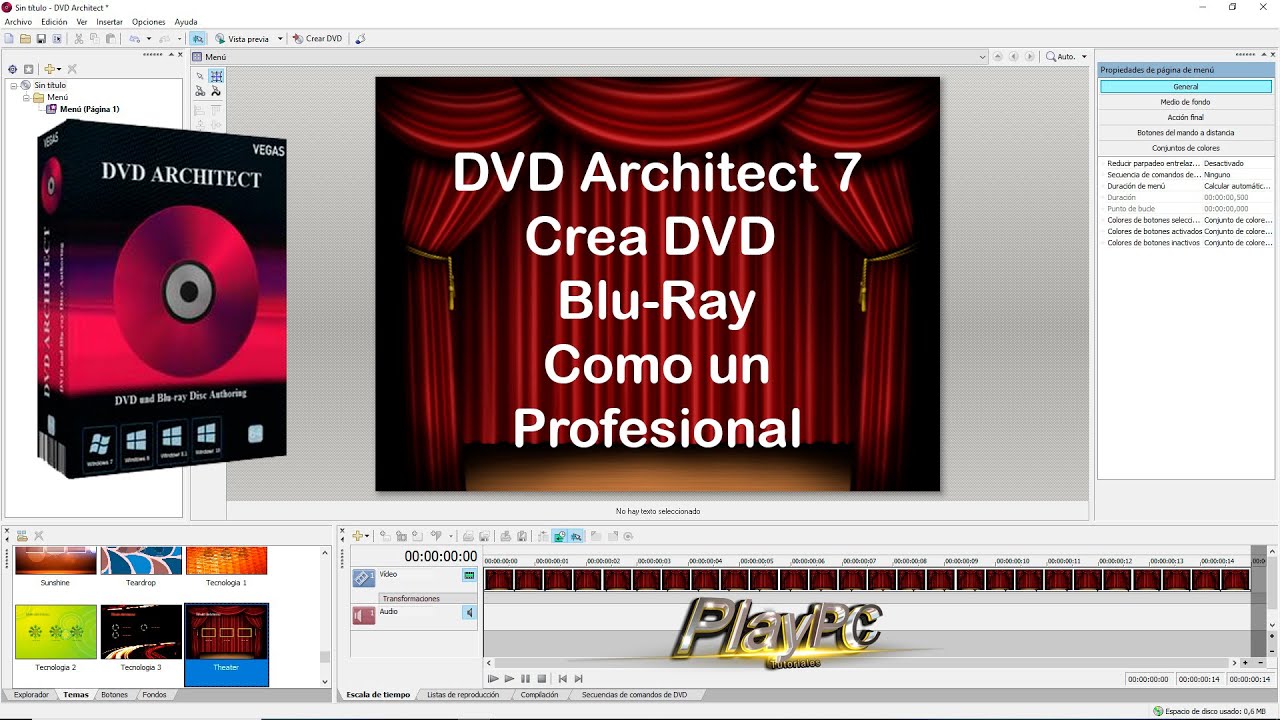 Como crear un dvd o un  blu ray con menú en DVD Architect 7