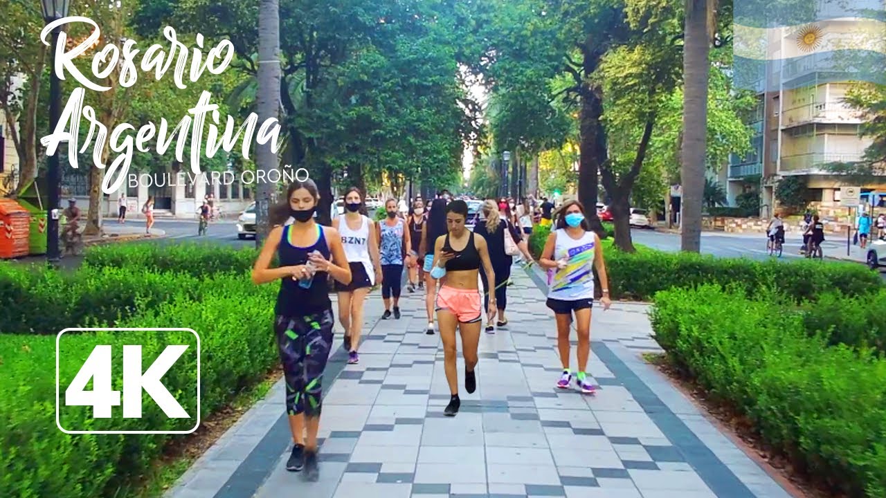 4k Rosario Argentina verano 2021 (Boulevard Oroño Walking Tour)