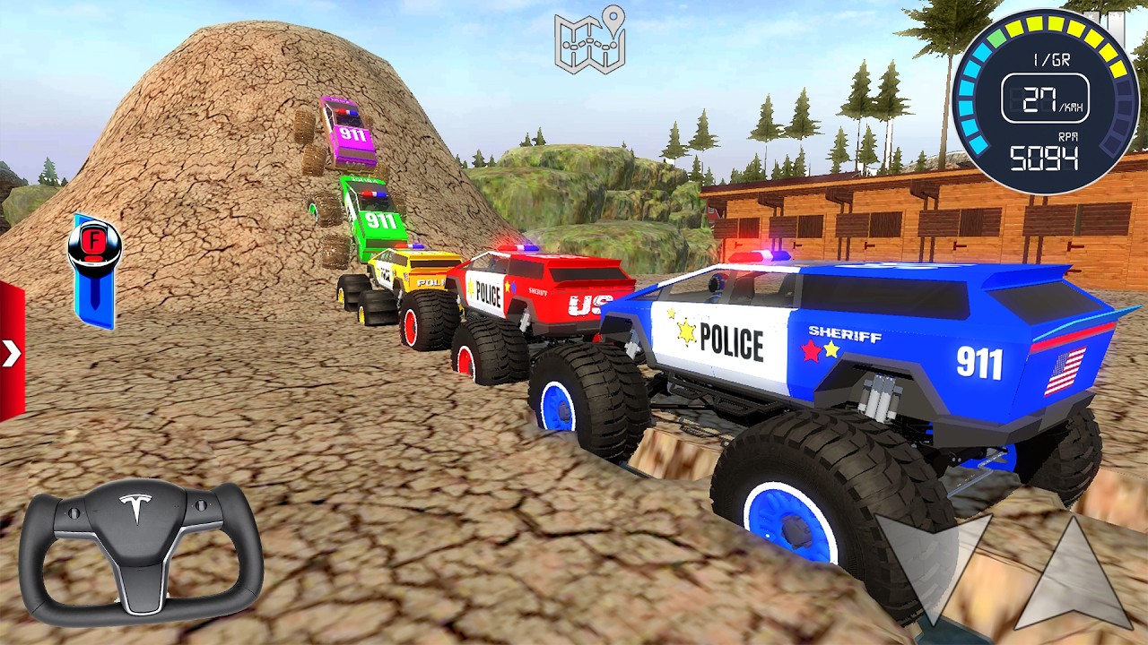Monster Truck Mega Ramp Impossible Driver - Police Car Extreme Stunts Racing - Android GamePlay #5