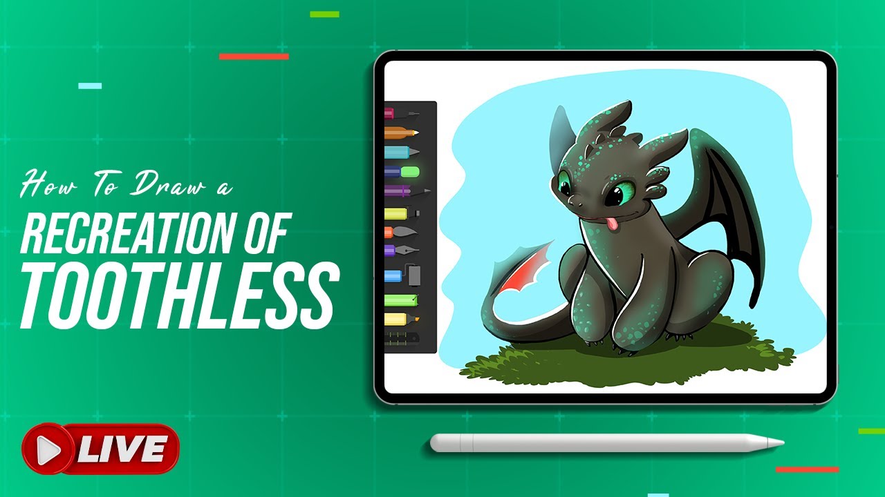How To Draw a Recreation of Toothless - Live Series - Part 73