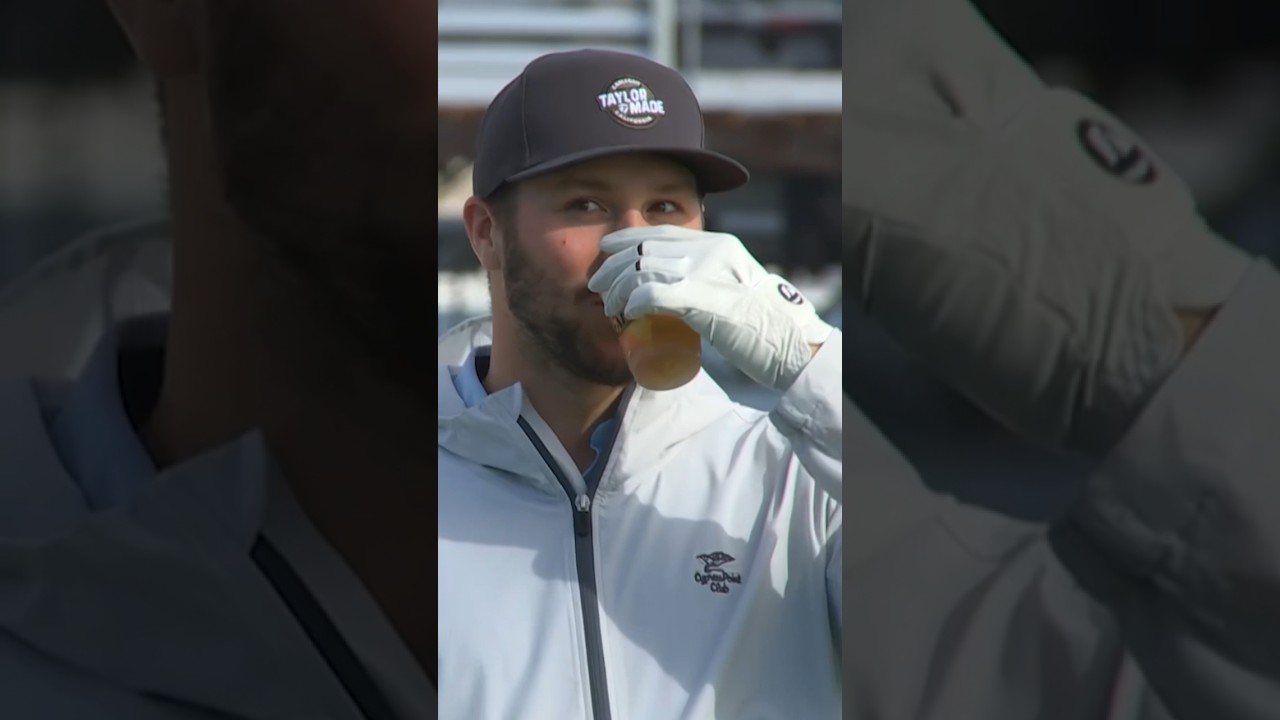 A chip and a chug from Josh Allen 😂