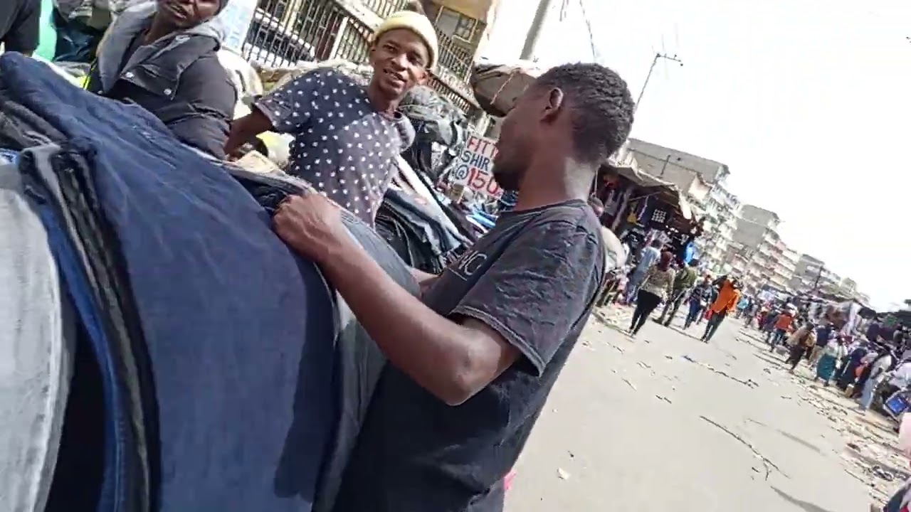 At Gikomba market in Nairobi shopping for items 