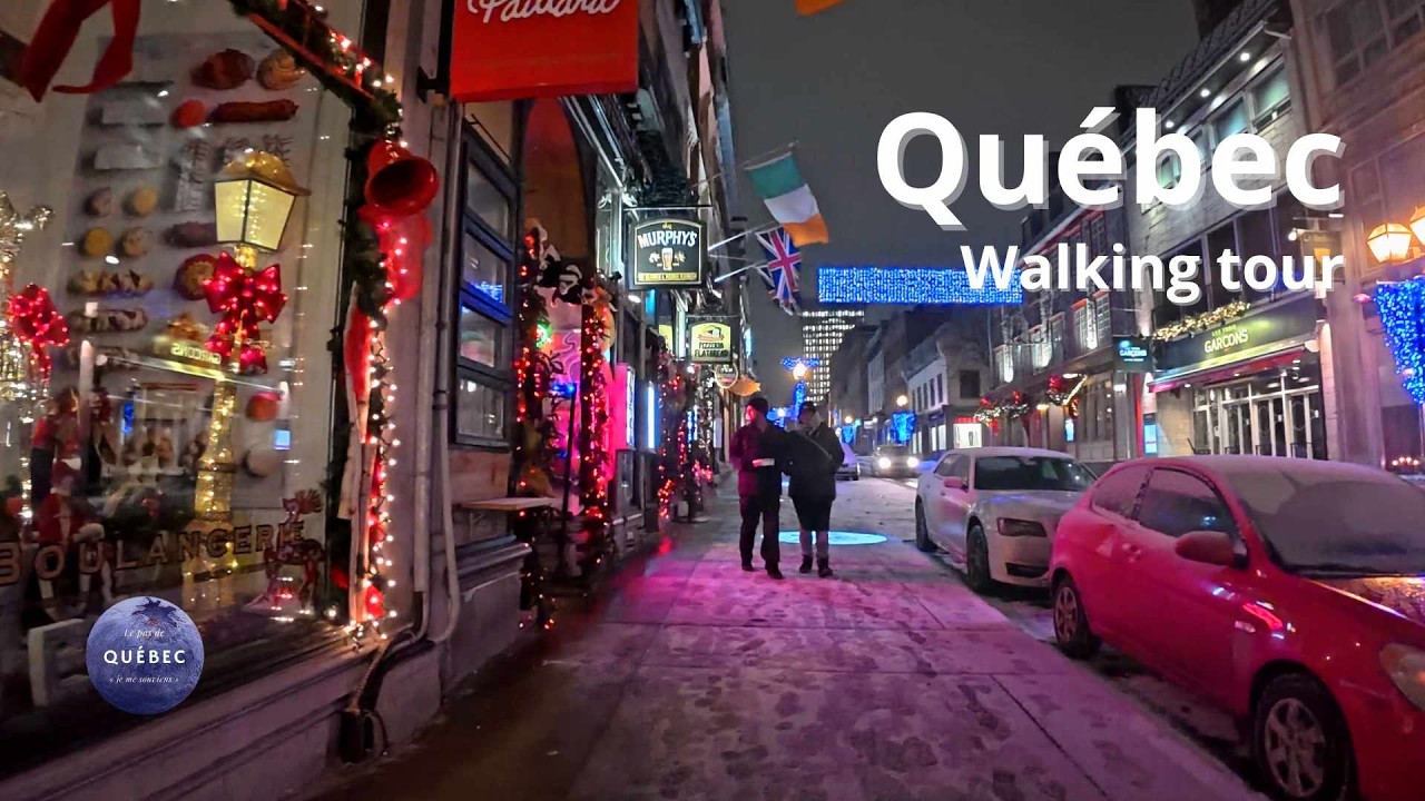 [4K] 🇨🇦 Old Quebec ❄ Snowy night in Quebec city | Rue Saint-Jean ❄ | Walking Tour Winter 2025