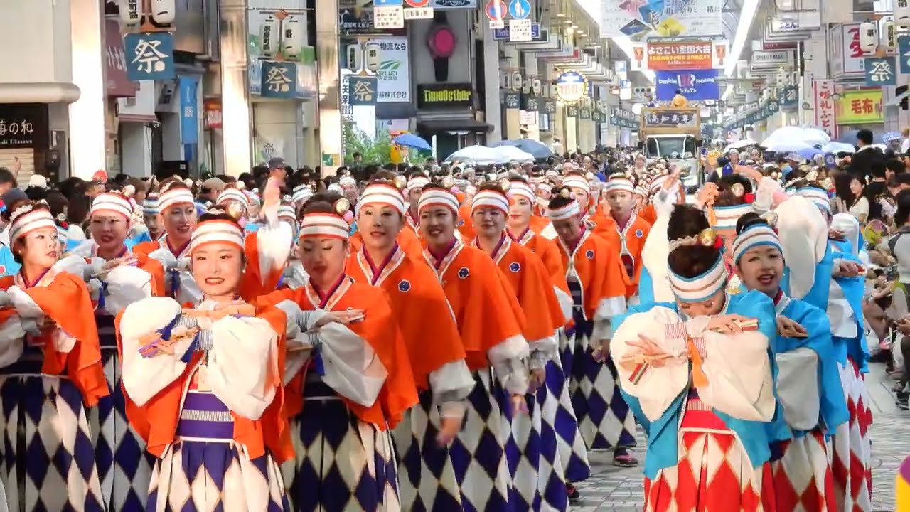 ４K　だるま　高知よさこい祭り2025 　帯屋町演舞場