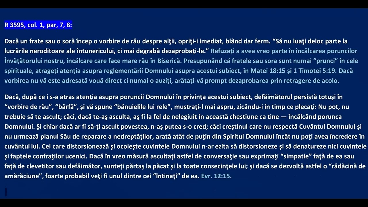 D. C - 19  Cum trebuie să caute amabilitatea frăţească să evite “amestecul în treburile altuia”