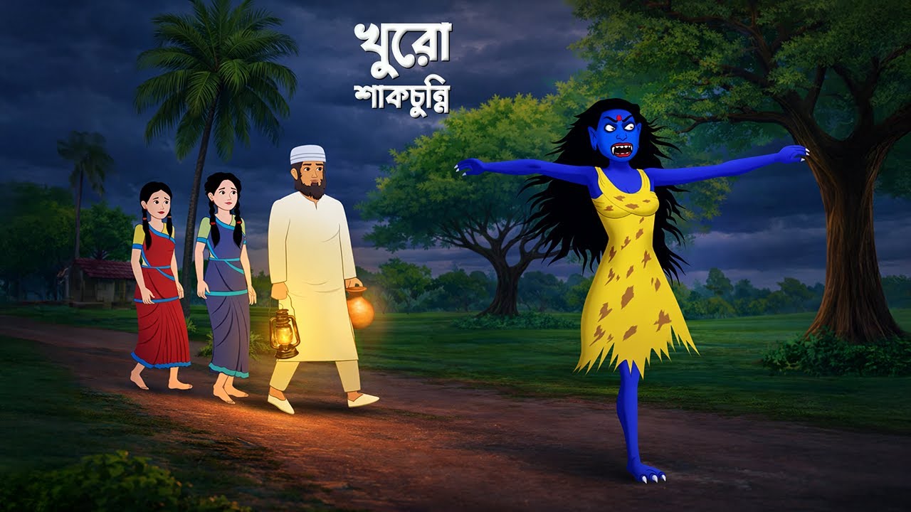 খুরো শাকচুন্নি | Shakchunni Golpo | Bengali Village Ghost Story | Story Bird Cartoon