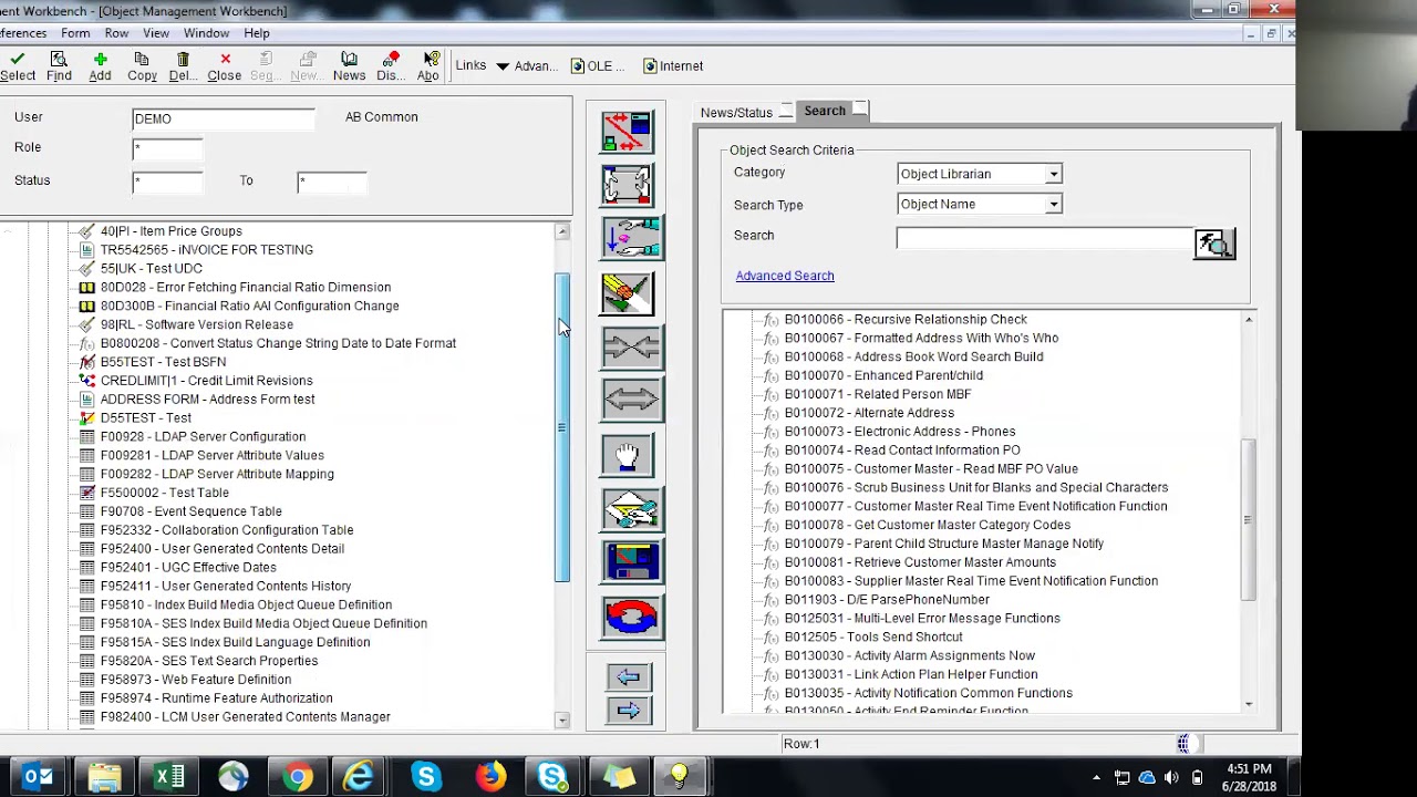 JDE Technical Module Demo
