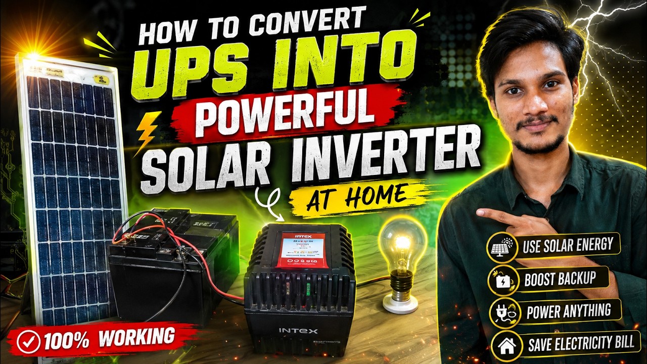 How to convert UPS into powerful Solar Inverter at home