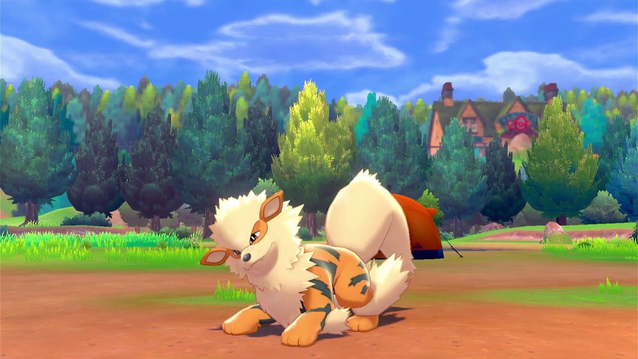 Arcanine in Pokémon Camp (Sword and Shield)