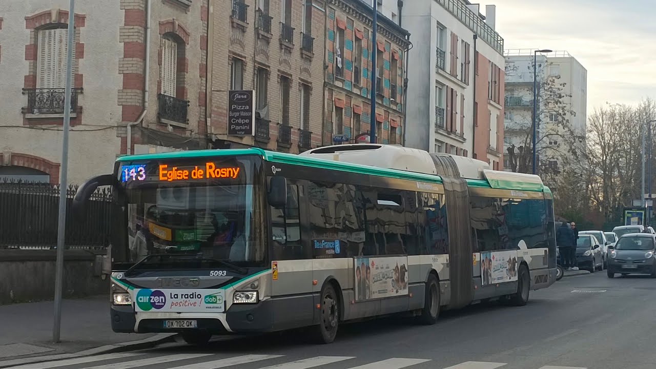 Bus 143 RATP | CabRide Timelapse | UBW 18m Hybride
