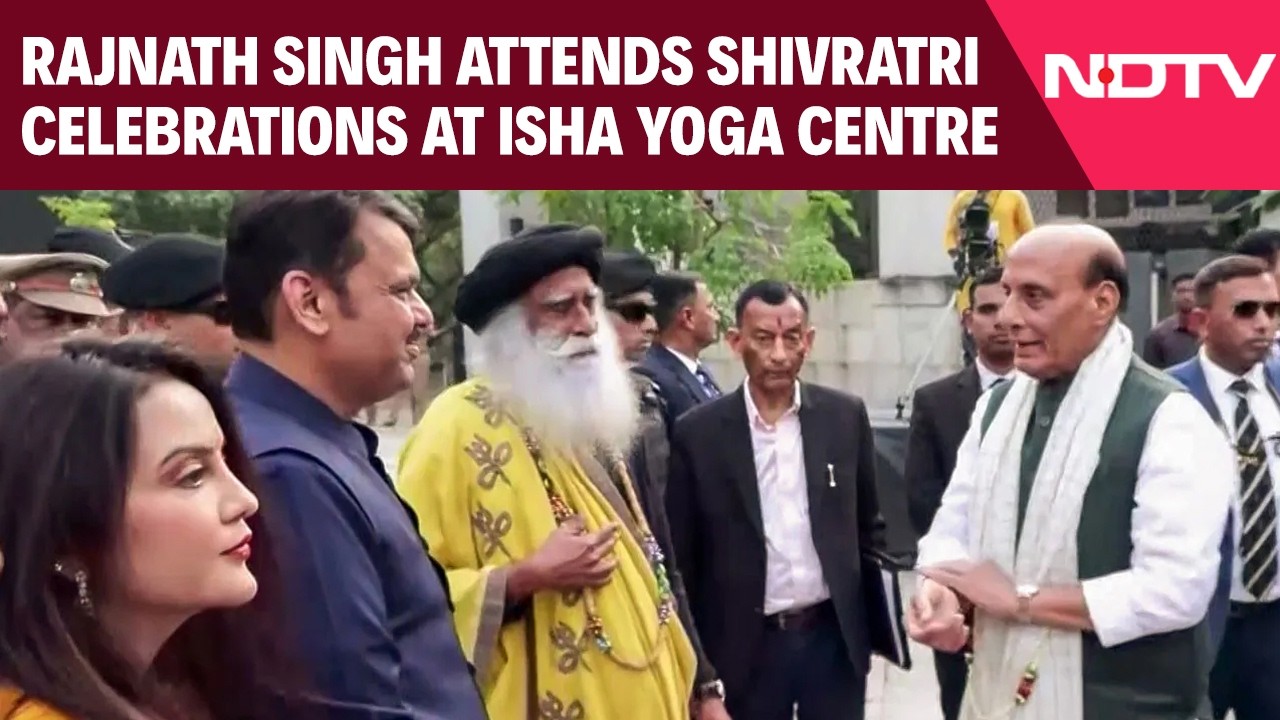 Rajnath Singh, Devendra Fadnavis Attend Maha Shivratri Celebrations At Isha Yoga Centre