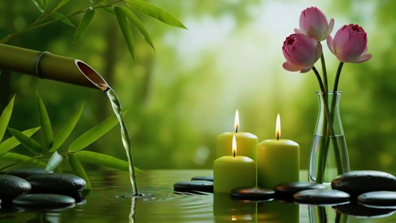 Deep Sleep Relaxation 🌿 Bamboo Water Fountain Sounds for Meditation & Stress Relief