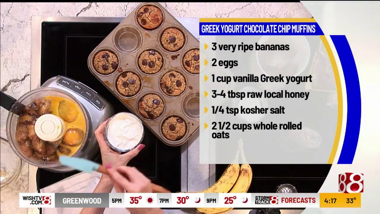 How to make Greek Yogurt Chocolate chip Muffins