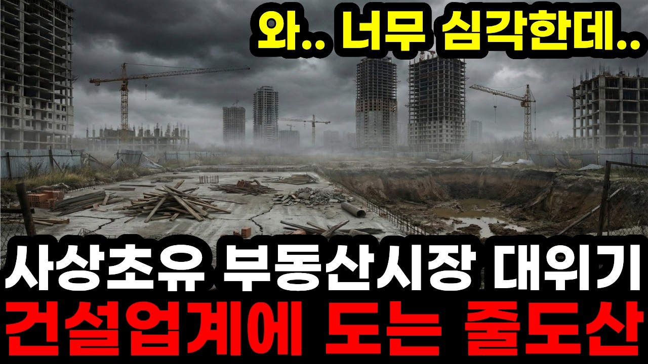부동산 사상초유의 경기침체 늪 건설업계가 도미노처럼 무너지고 있다 공사중단 줄도산 대한민국 부동산시장의 실체