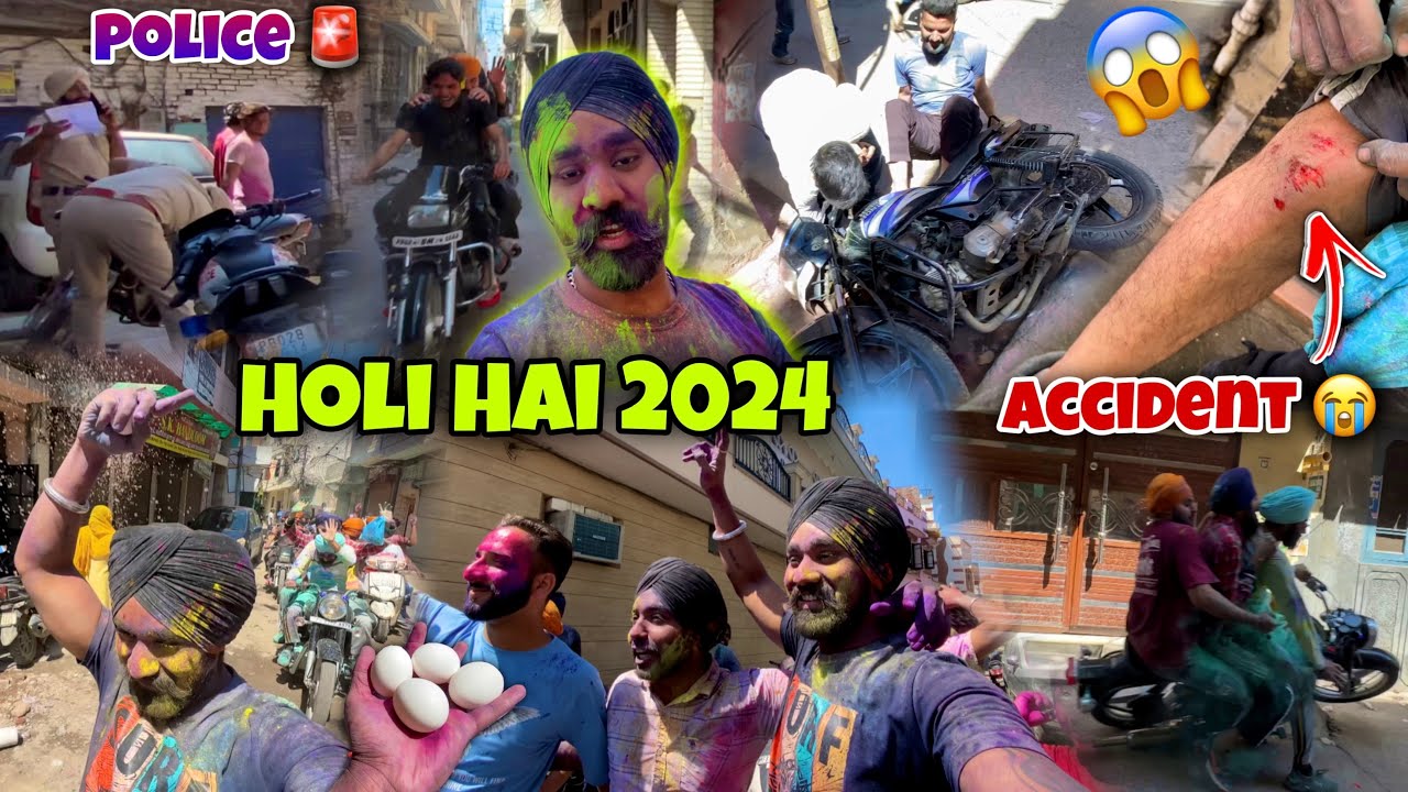 HOLI 2024*gone Wrong*😱 | Police ਨੇ ਫੜ ਲਿਆ 😭 Accident ⚠️  | Egg Fight On Holi 🥚 | GaviTube