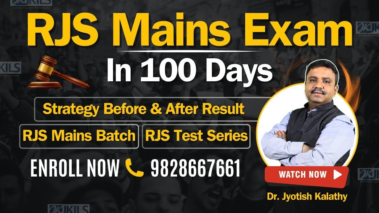 RJS Mains 2024 Exam In 100 Days (Strategy For Mains Exam) - JKILS Jaipur