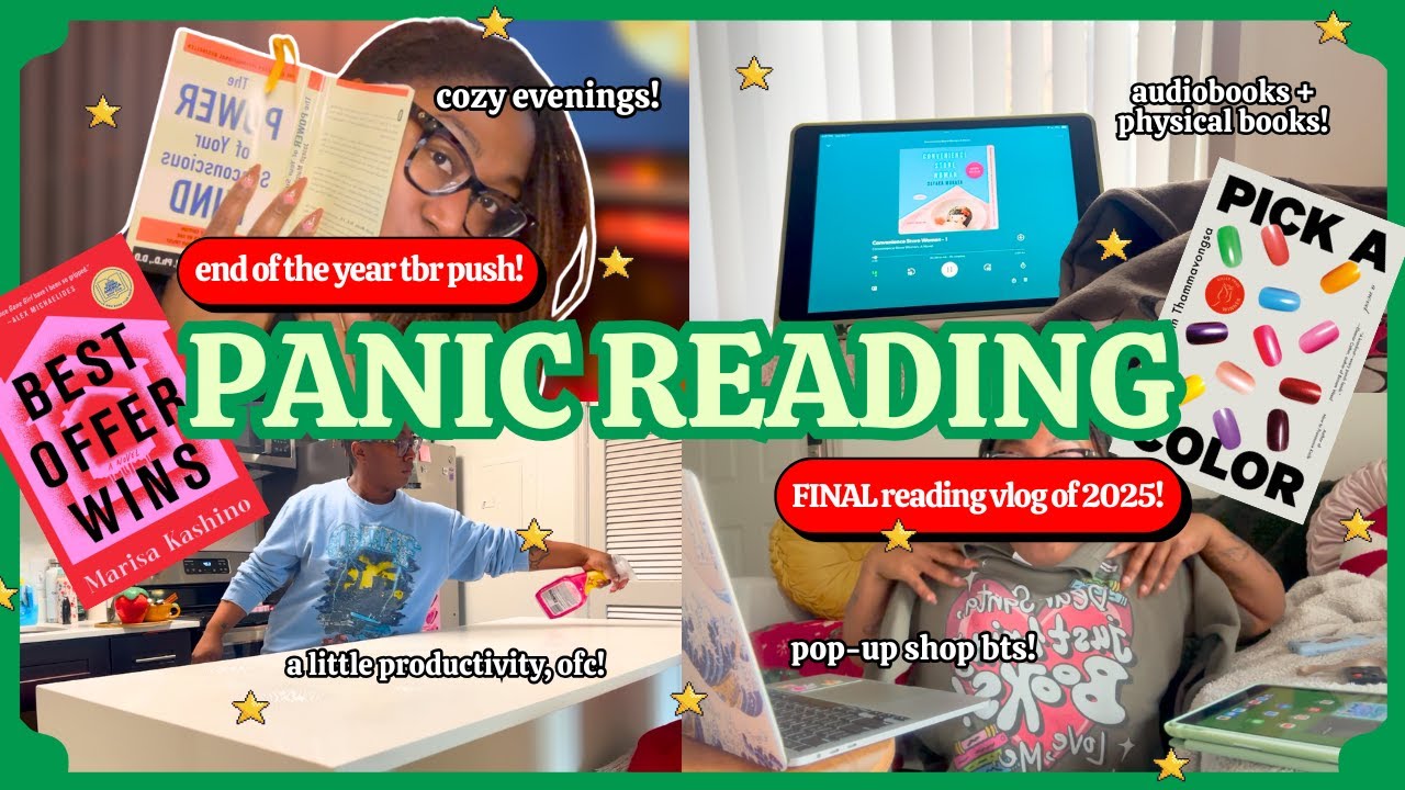 FINAL Reading Vlog of 2025! | Chaotic, Chatty TBR Push + Pop-Up Shop BTS! 📚 🎧 #bookrecommendations