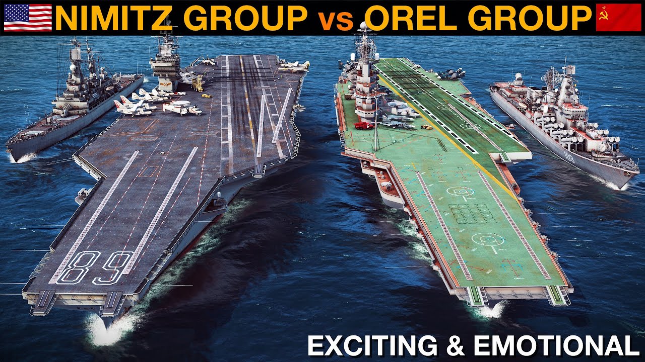 150 Mile 1980's US Nimitz Carrier Group vs 1980's Soviet Orel Carrier Group |  Sea Power
