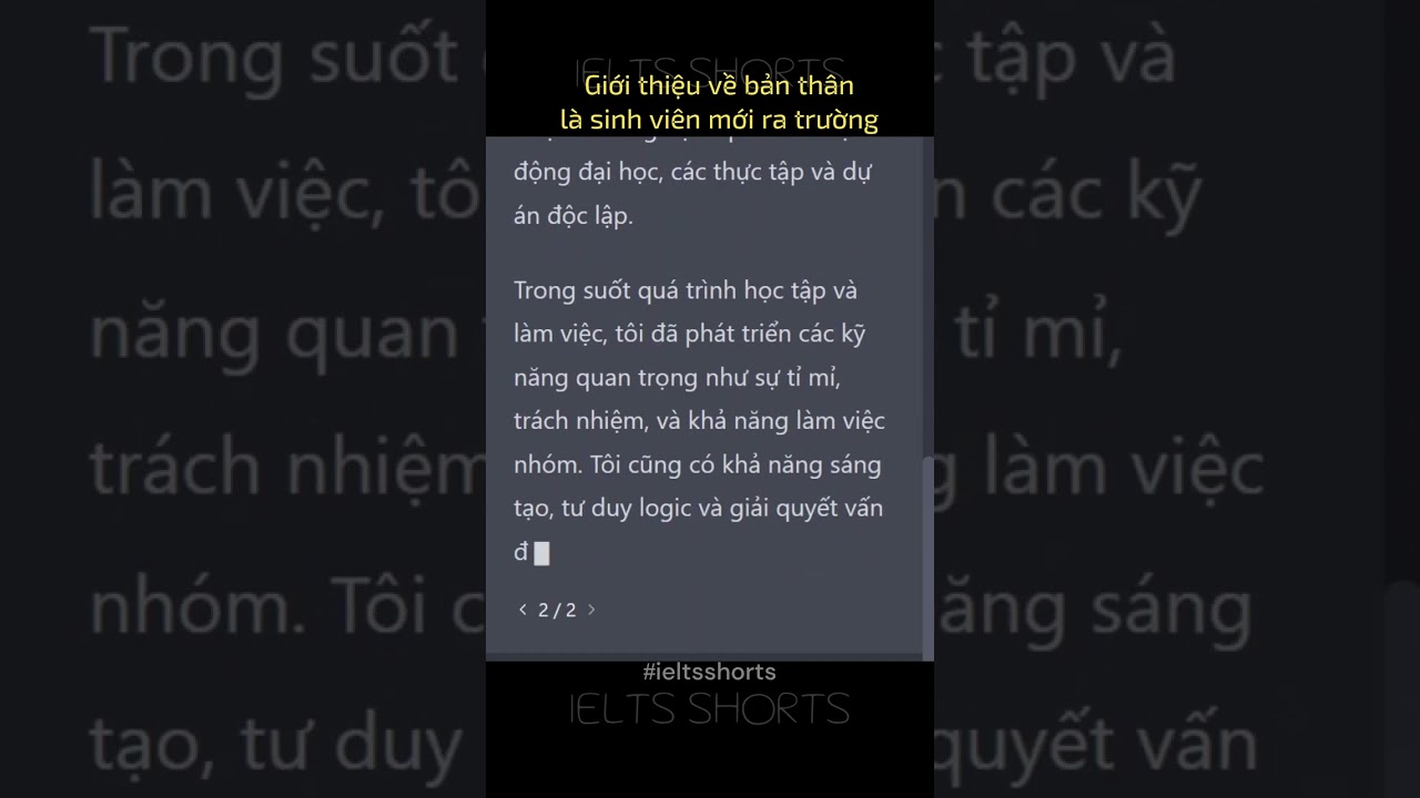 Giới thiệu về bản thân là sinh viên mới ra trường 