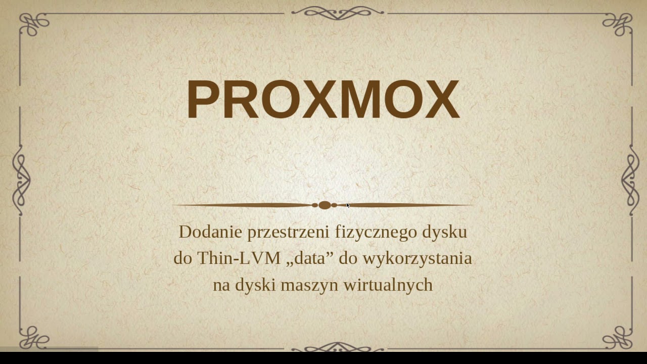 PROXMOX - Dodanie przestrzeni fizycznego dysku do Thin-LVM &bdquo;data&rdquo; dla dysk&oacute;w maszyn wirtualnych