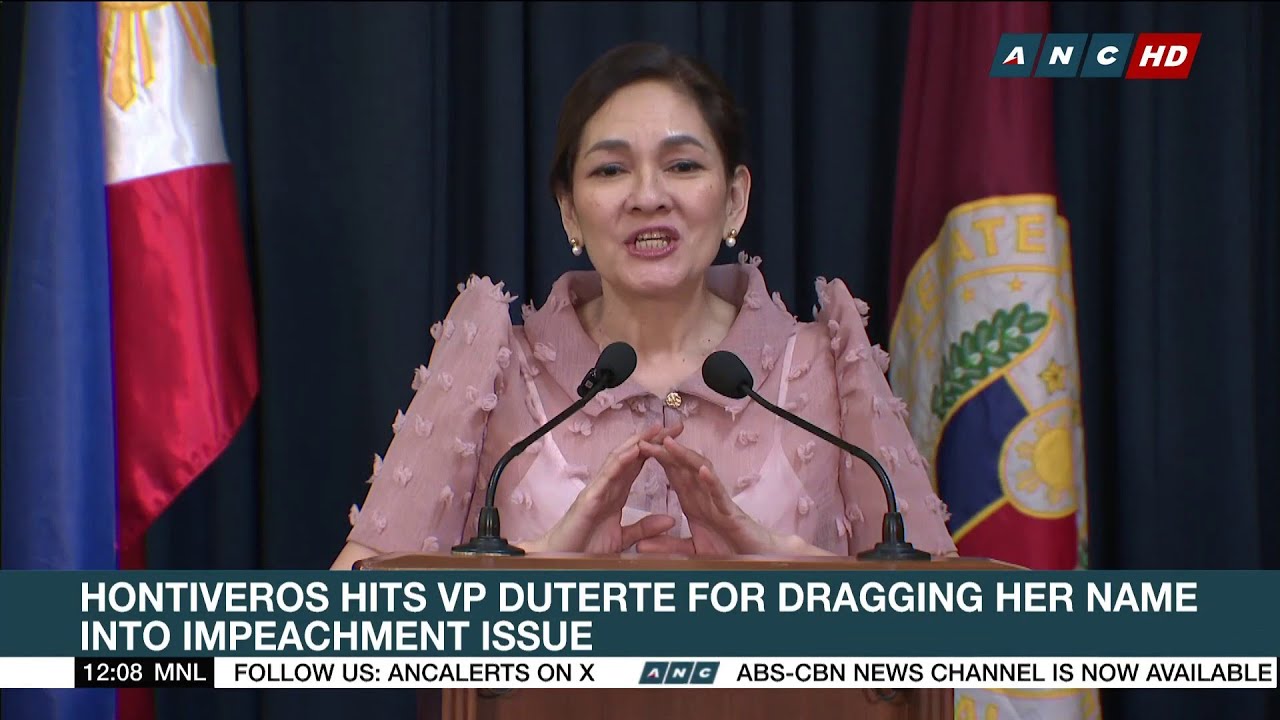 Hontiveros hits VP Duterte for dragging her name into impeachment issue | ANC