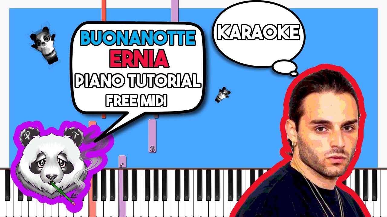 ERNIA - BUONANOTTE - KARAOKE Piano Tutorial
