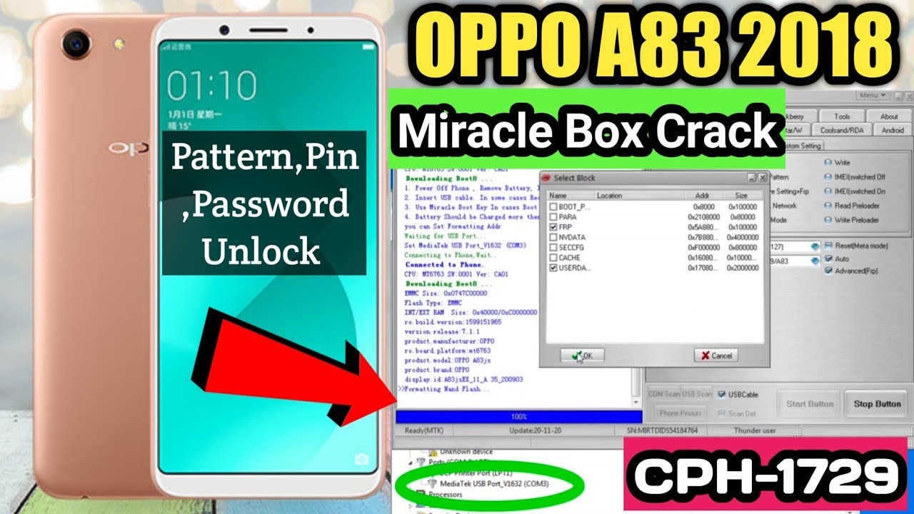 oppo a83 2018 pattern unlock miracle 2.82 crack,, a83 lock screen password reset, oppo a83 hardreset