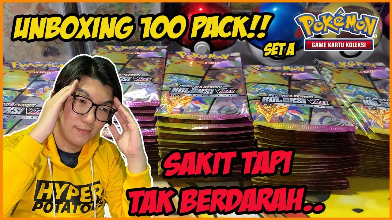 2 JUTA KU HABIS CUMA DAPAT INI.. Unboxing 100 Pack Koleksi VMAX Berkilau Set A - Kartu Pokemon