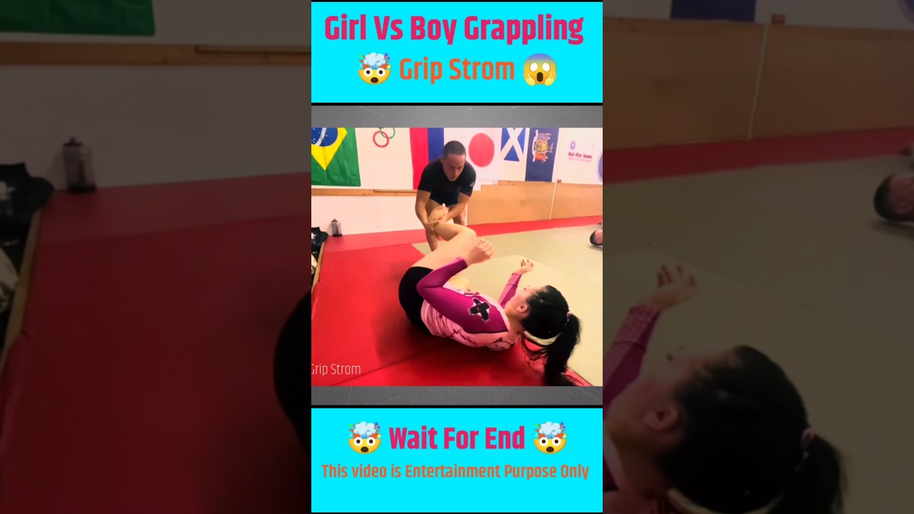 Women vs boy fight grappling 😱 
