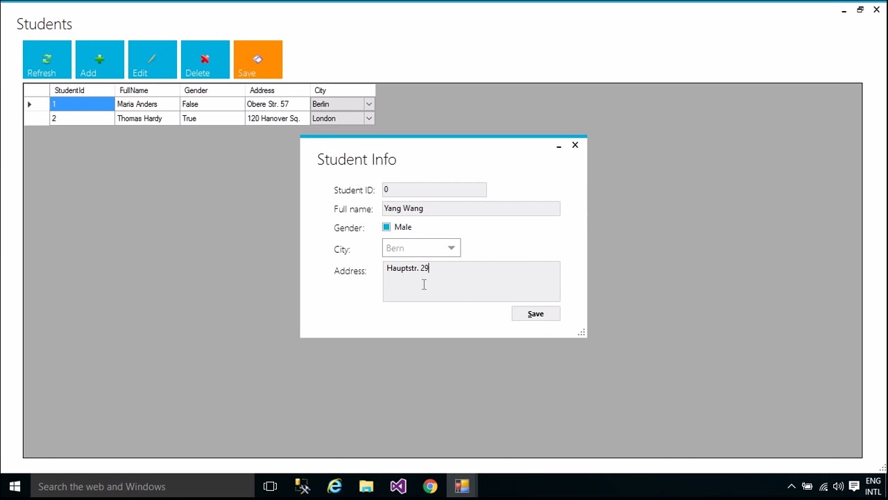 How to Insert Update Delete in DataGridView using C#