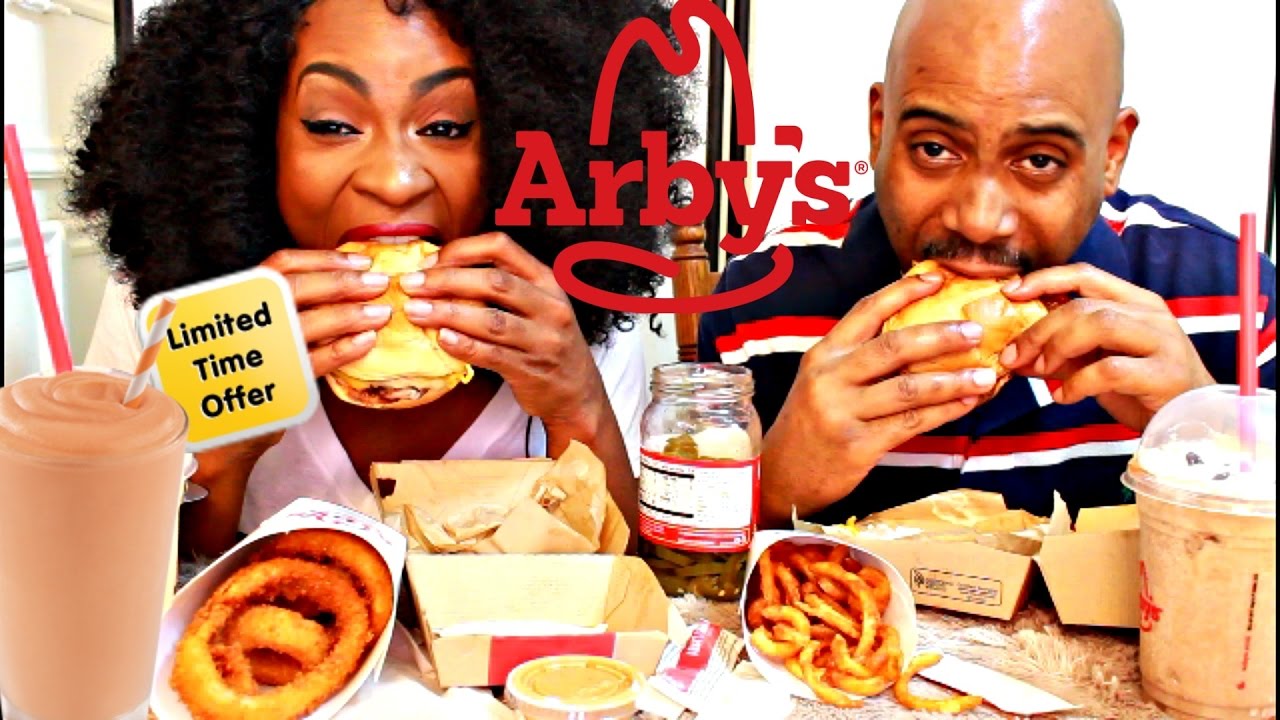 MUKBANG: ARBYS NEW SMOKEHOUSE PORK BELLY & 3 CHEESE STEAK SANDWICH! YUMMYBITESTV