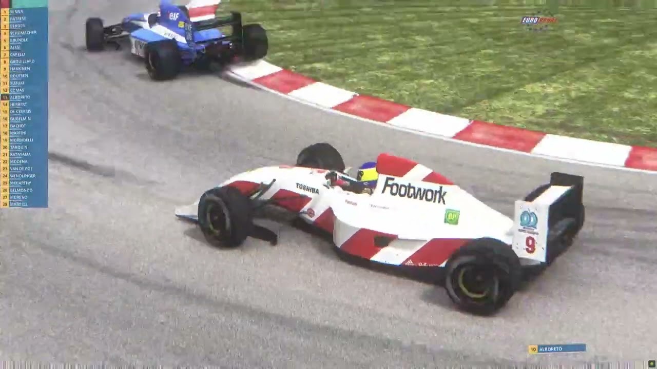 Footwork Mugen Honda FA13 de 1992 TV cam Michele Alboreto
