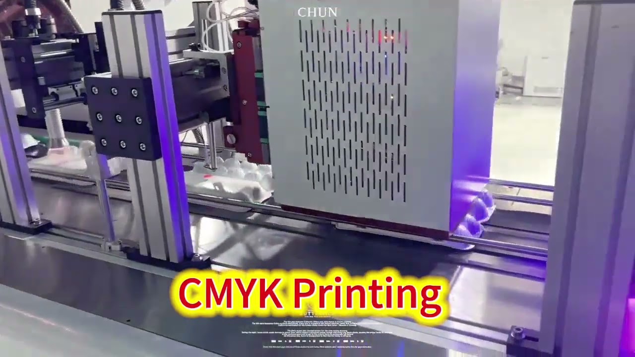 Fully automatic Egg Tray Inkjet Printer #singlepassprinter #OnePass #cmyk #chinafactory #eggtray 