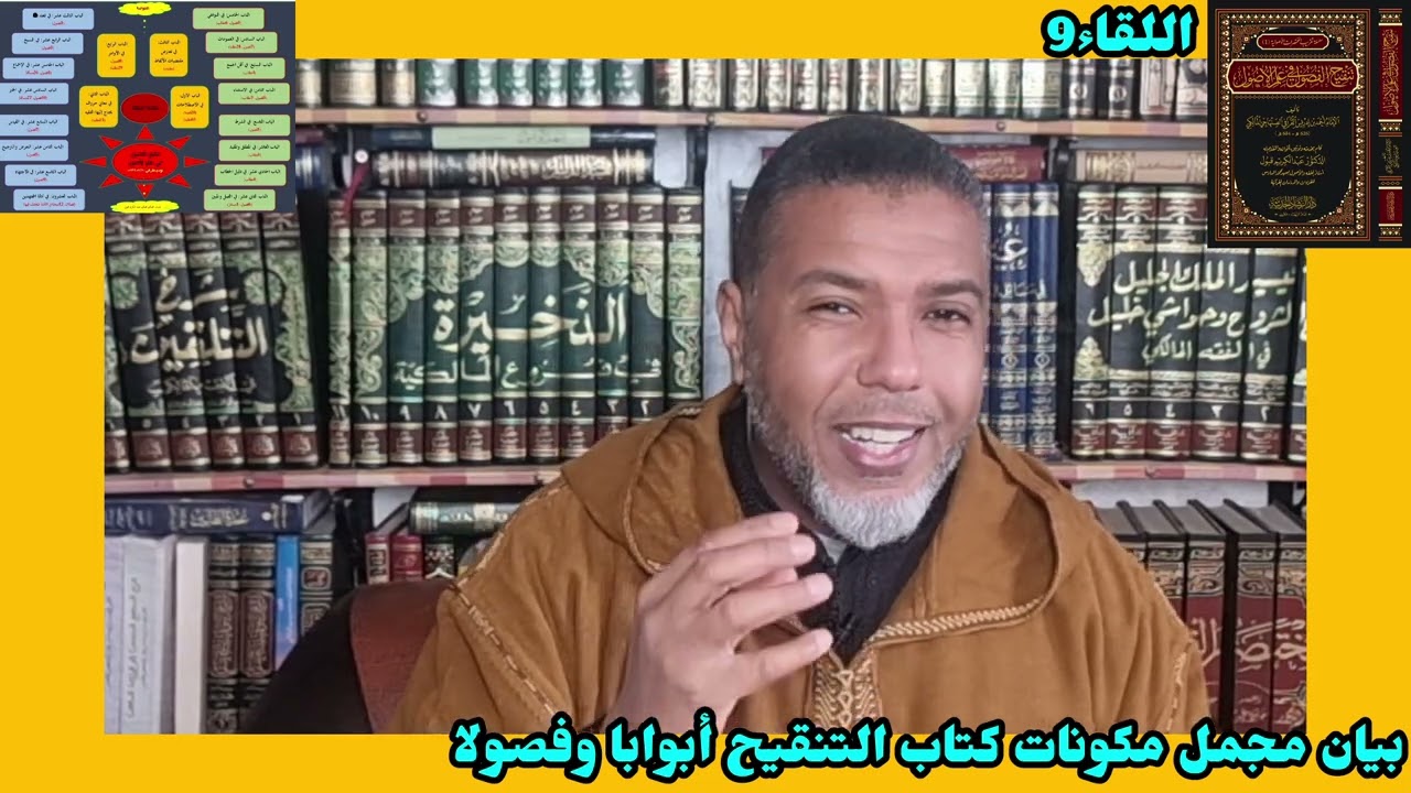 🌴🌹اللقاء9🌹👈 مدارسة كتاب تنقيح الفصول للإمام القرافي🌴✍️بيان مجمل مكونات الكتاب من الأبواب والفصول