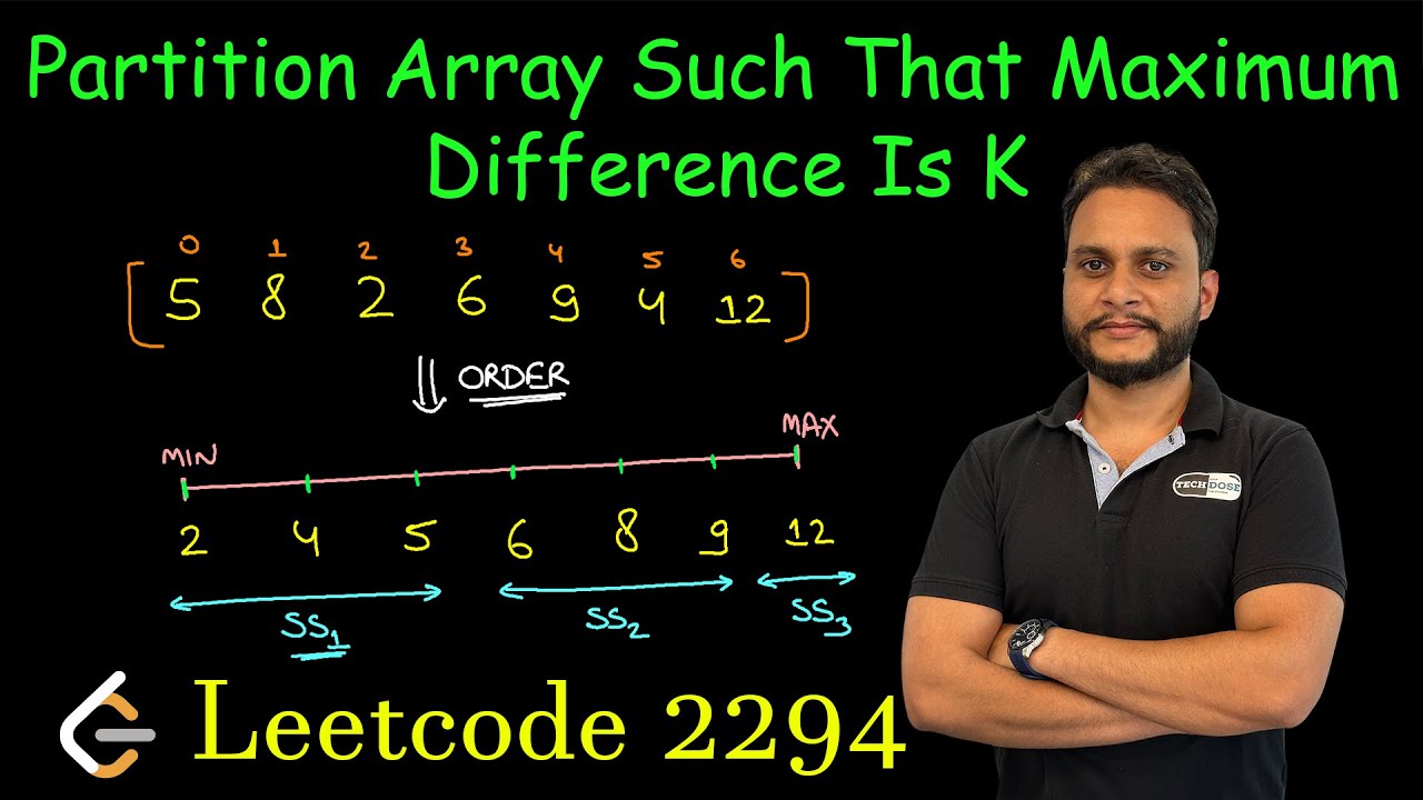 Partition Array Such That Maximum Difference Is K | Leetcode 2294