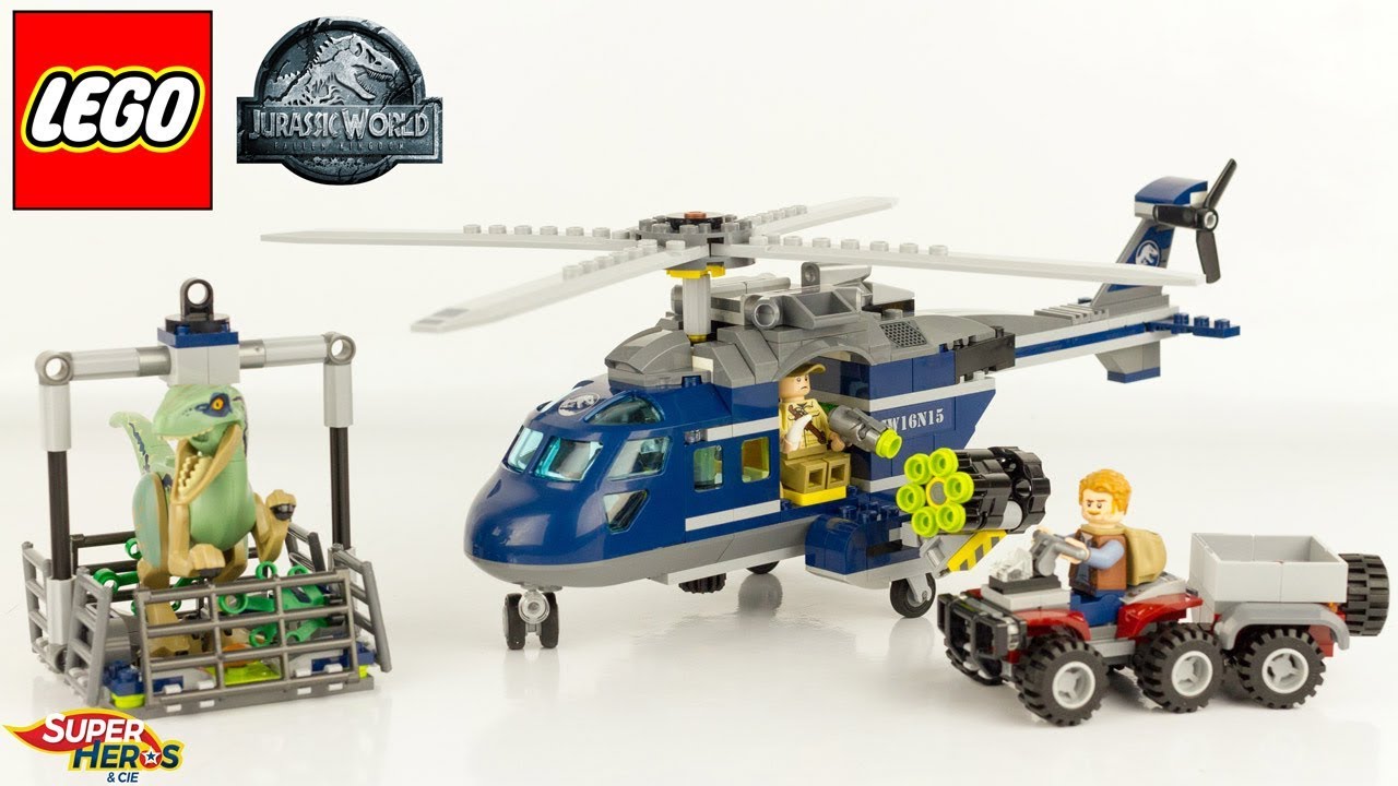 Lego Jurassic World 2 Poursuite de Blue en Hélicoptère Jouet Toy Review Kids Dinosaure Raptor 75928