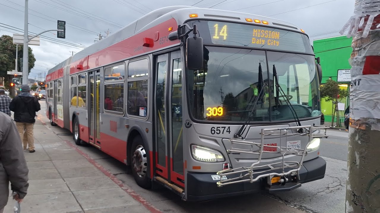 (Closure Day 1) SF Muni 2015 New Flyer XDE60 #6574 on 14 Mission