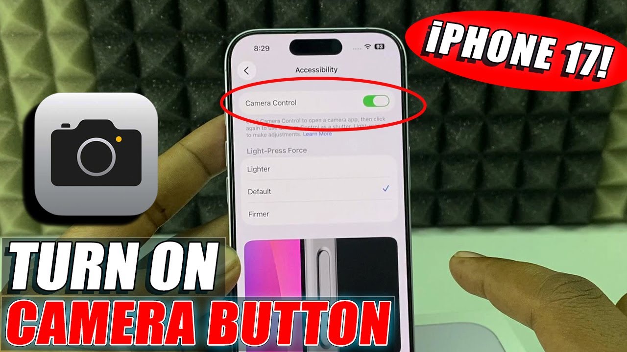 как включить кнопку управления камерой на iPhone 17/17 pro max?