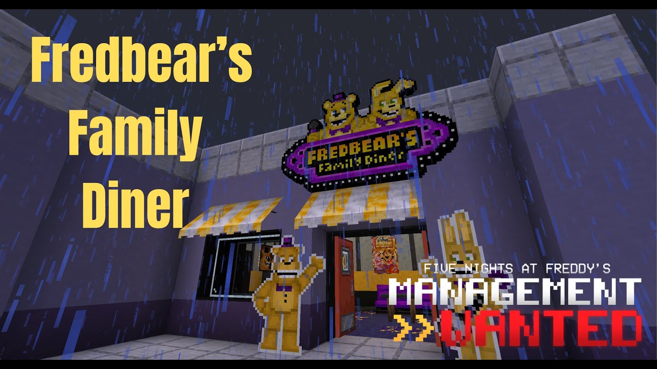 Custom Fredbear's Family Diner Build Showcase | FNAF Management Wanted Minecraft Build