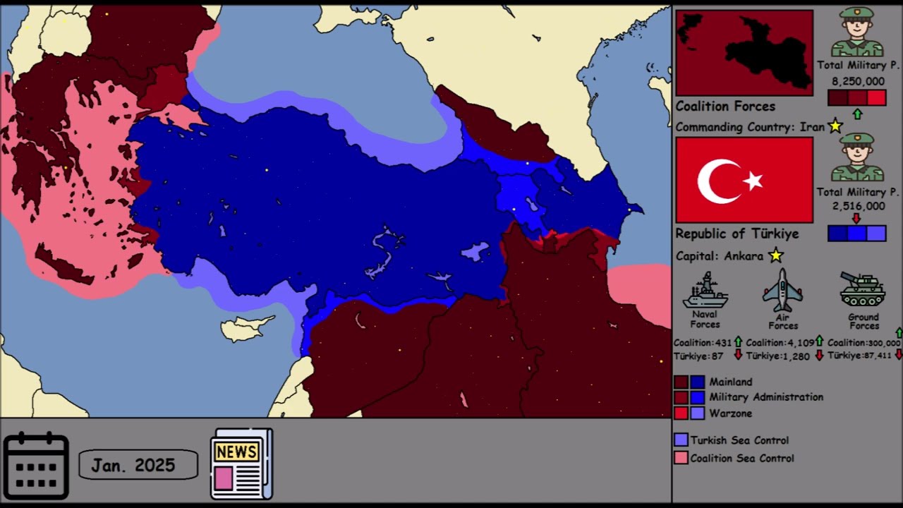 Turkey vs Neighbor Countries - Second War of Independence