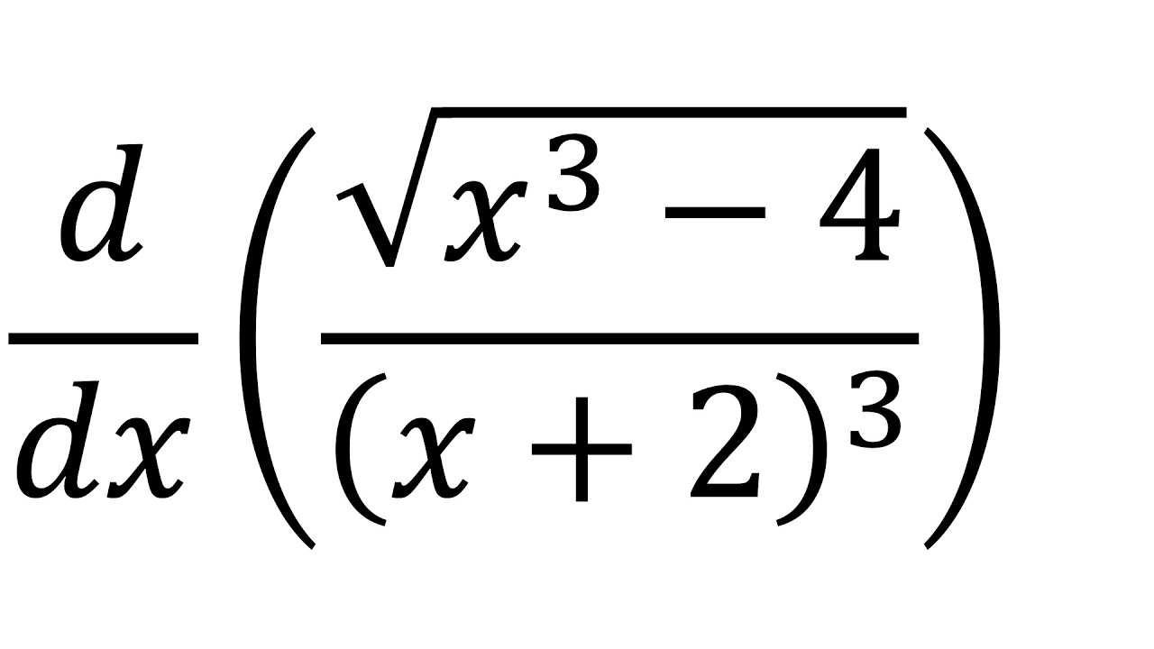 Derivative of ((sqrt(x^3 – 4))/(x+2)^3