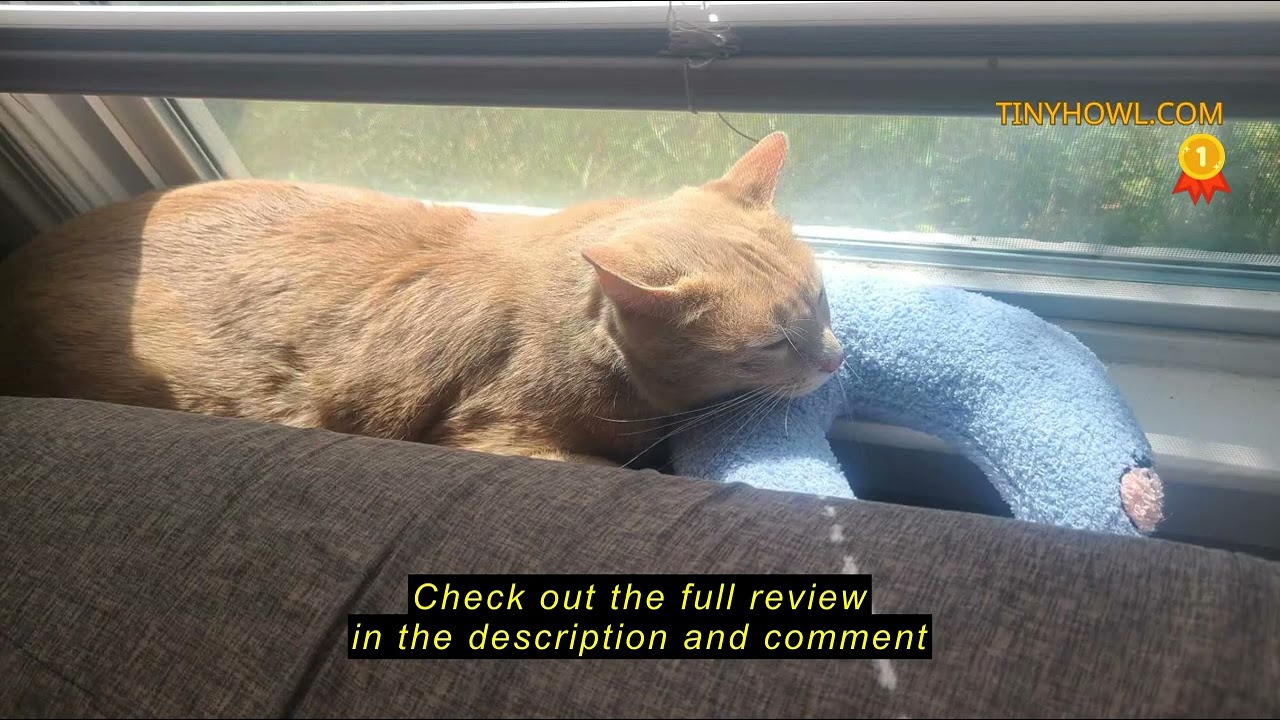 Review Les Arbres Fair Little Pillow for Cats, Ultra Soft Fluffy Pet Calming Toy Half Donut Cuddler